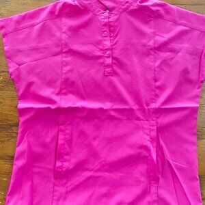Easy Stretch by Butter Soft Women's Polo Scrub top - Glam Pink